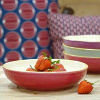 Grün & Form Keramik Suppen Teller pink Himbeere