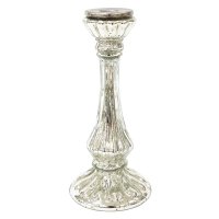 Chic Antique Glas Kerzenständer antik silber