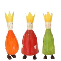 Heilige Drei Könige Metall 3er Set L rot, grün und orange