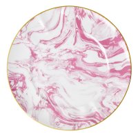 Rice Porzellan Speise Teller Marble-Print Bubblegum Pink