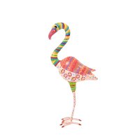 Metall Flamingo bemalt H 35 cm