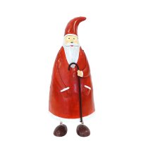 Metall Santa "Olaf" L mit Stock H39 cm