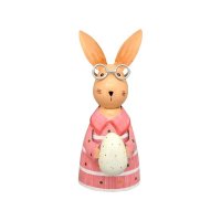 Metall Hase pink mit Osterei