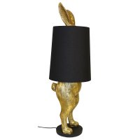 Stehlampe "Hiding Rabbit" Gold mit schwarzem Schirm H 117 cm