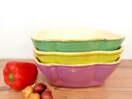Grün und Form Keramik Auflaufformen drei Farben