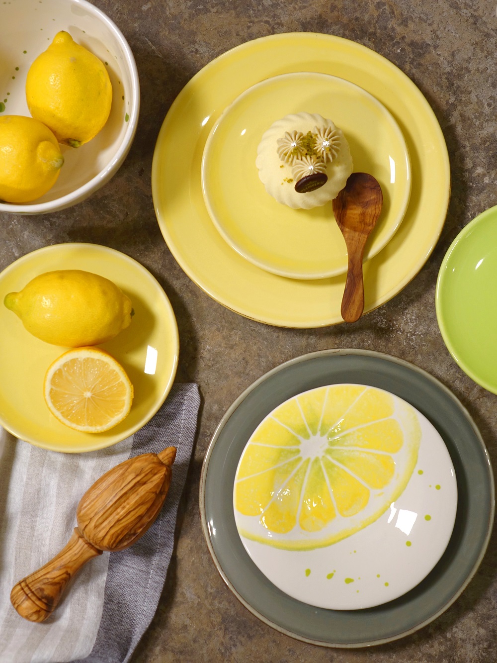 Grün und Form Keramik Zitrone Gelb