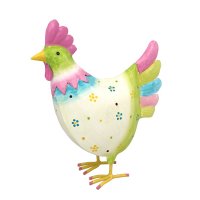 Bunt bemalter Metall Hahn