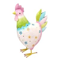 Bunt bemaltes Metall Huhn Bea