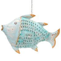 Metall Fisch Laterne mit Kette