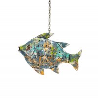 Metall Fisch Laterne S grau Metall Fisch Laterne S grau