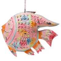 Metall Fisch Laterne pink Metall Fisch Laterne pink