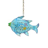 Metall Fisch Laterne blau Metall Fisch Laterne blau