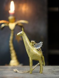 Metall Giraffe "Gloria" Mini mit Schlaggold