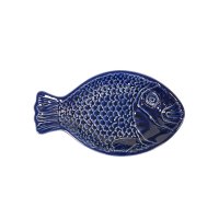 Vista Portugese Keramik Fisch Relief Schale blau