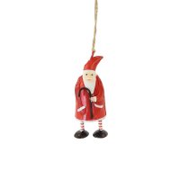 Metall Santa "Olaf" Mini mit Stock zum Aufhängen H9 cm