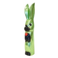 Holz Hase mit langen Ohren metallic grün L H52 cm