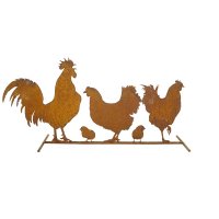 Edelrost Geflügel Hahn, Hühner und Küken